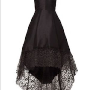 Monique Lhuillier black high-low gown